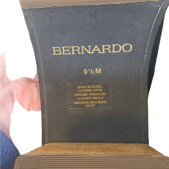 Anthropologie Bernardo Sky Clog platform Shearling cozy black suede shoe - Picture 7 of 11